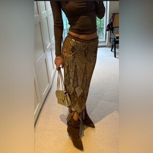 Zara ZW COLLECTION LIMITED EDITION EMBROIDERED SKIRT